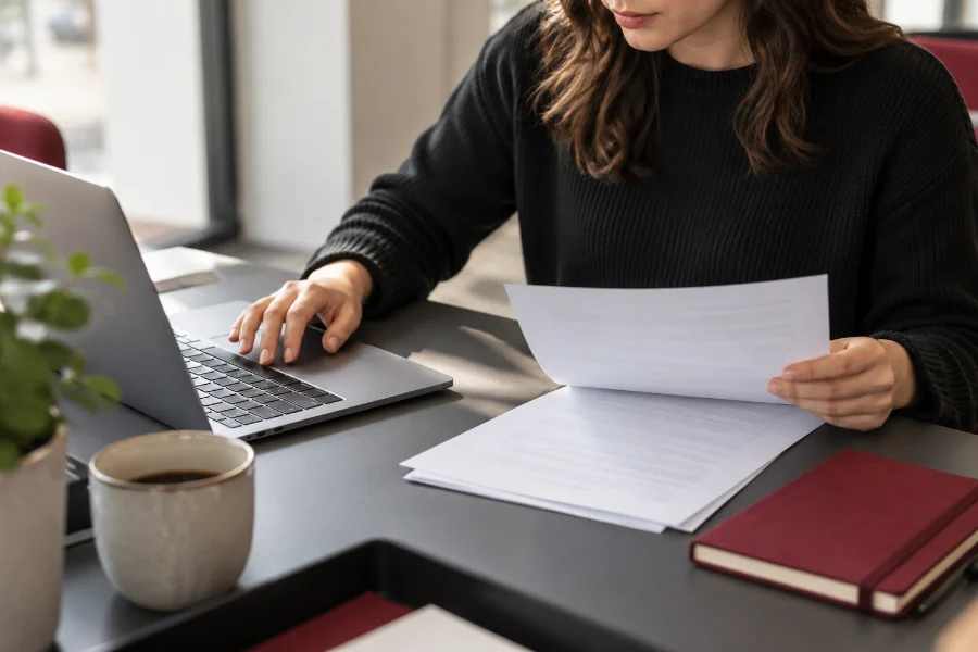 Recruitment illustration: preparing a CV and online application